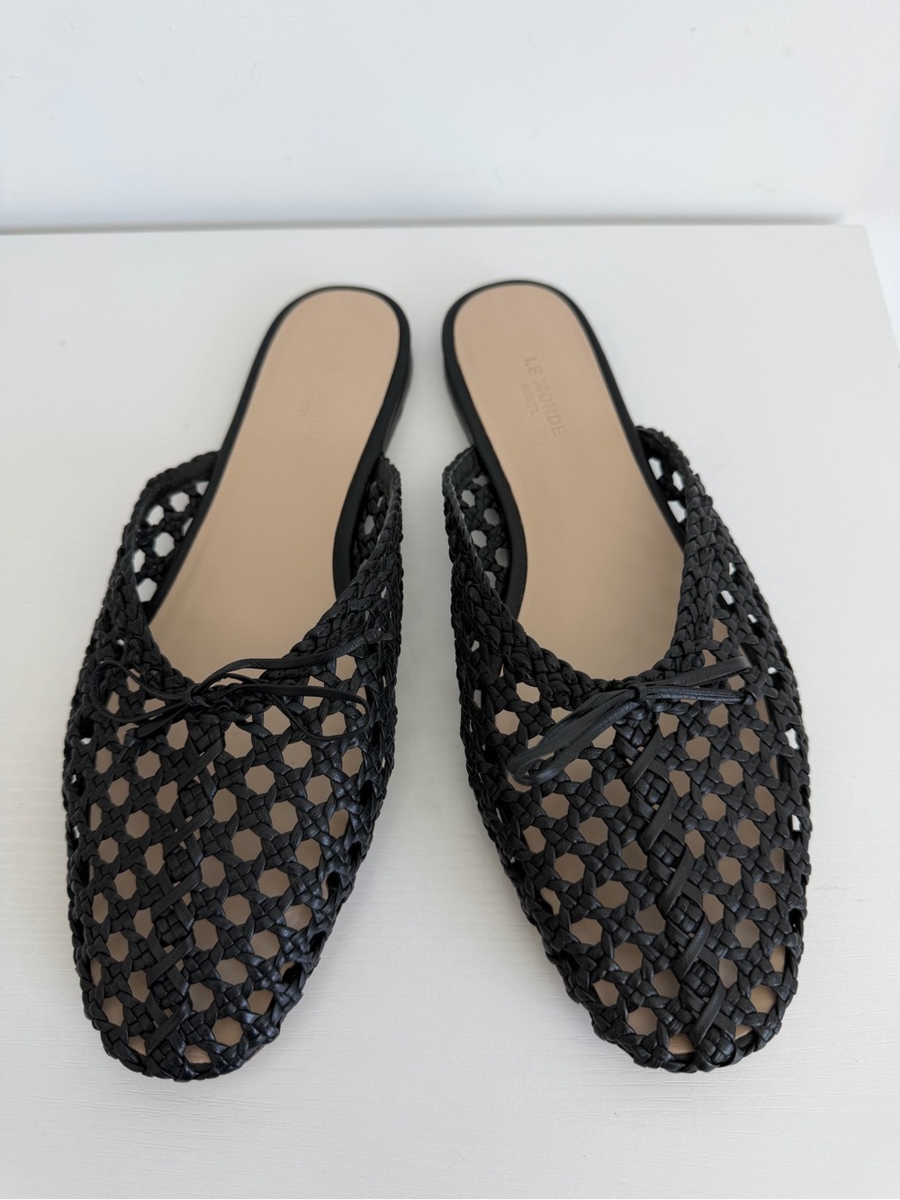 Le Monde Beryl 39 Black Woven Regency Mules - Picture 3 of 8